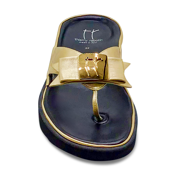 Thierry Rabotin Women's Kristen 1330 Gold Taffetas Leather Gold Button