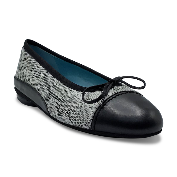 Thierry Rabotin Women's Gwyneth 1550 Black Leather Snake Print Combo