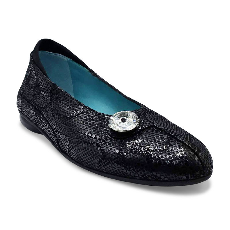 Thierry Rabotin Women's Griffe 1592 Black Stamped Suede Leather