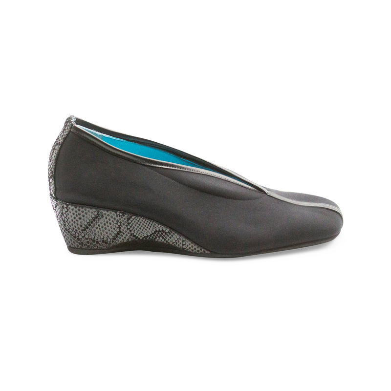 Thierry Rabotin Women's Tiber 265 Black Microfiber Black Stamped Suede Leather Combo