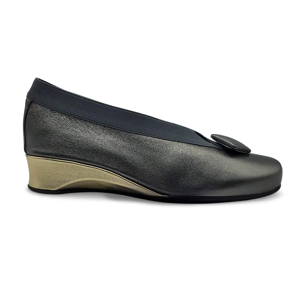 Thierry Rabotin Women's Cissu 6222 Pewter Gold Metallic Leather Combo