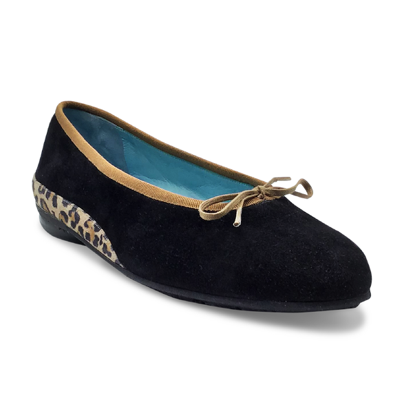 Thierry Rabotin Women's Gem 7423 Black Suede Leopard Suede Combo