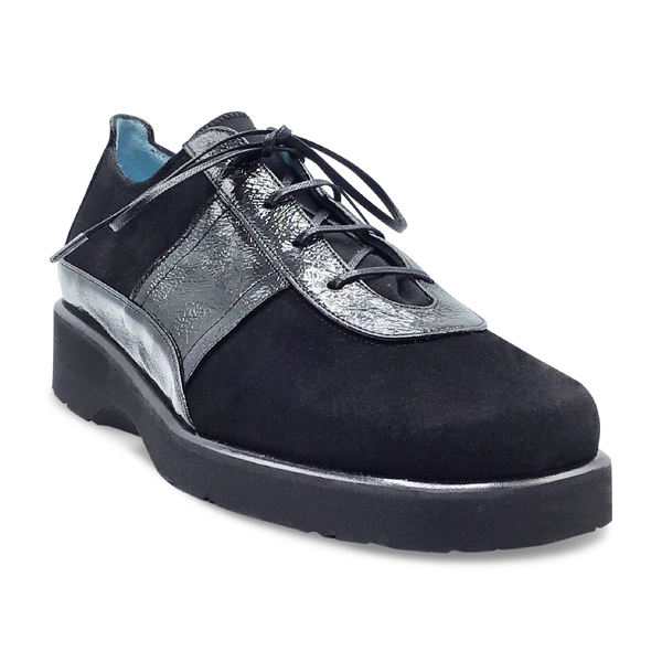 Thierry Rabotin Women's Layla 7543 Black Suede Black Patent Combo