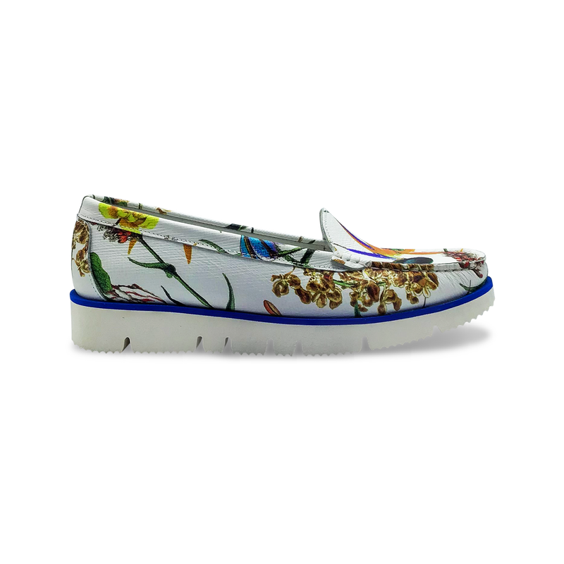 DI CHENZO Women's 1252 White Kyoto Leather Loafer