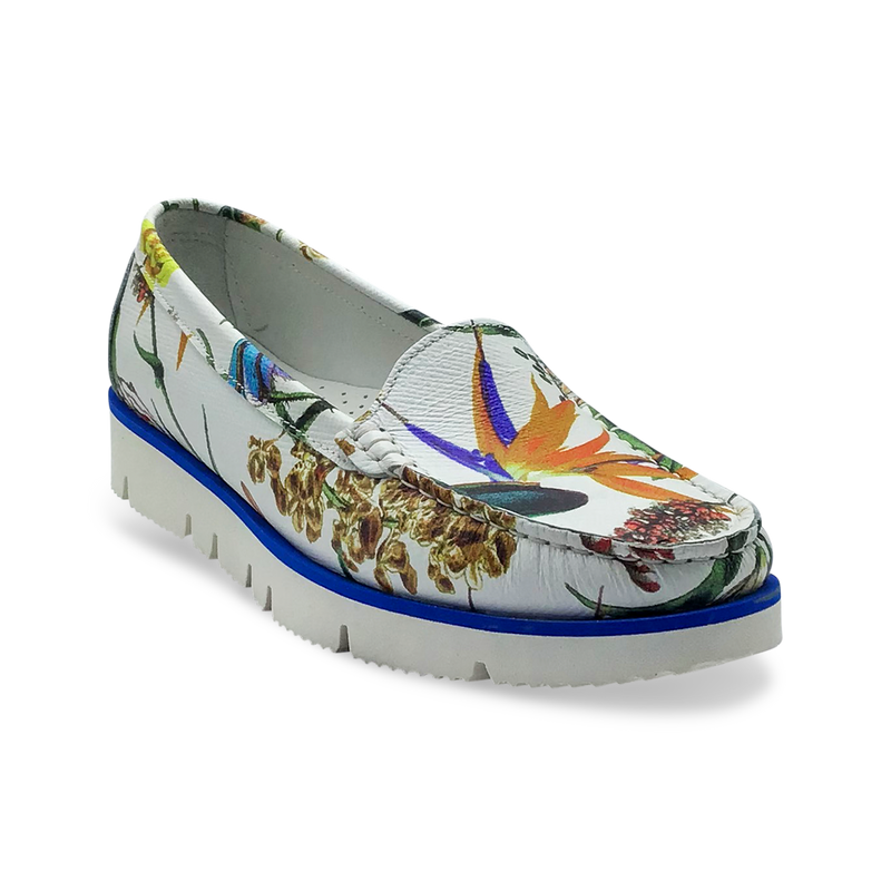 DI CHENZO Women's 1252 White Kyoto Leather Loafer