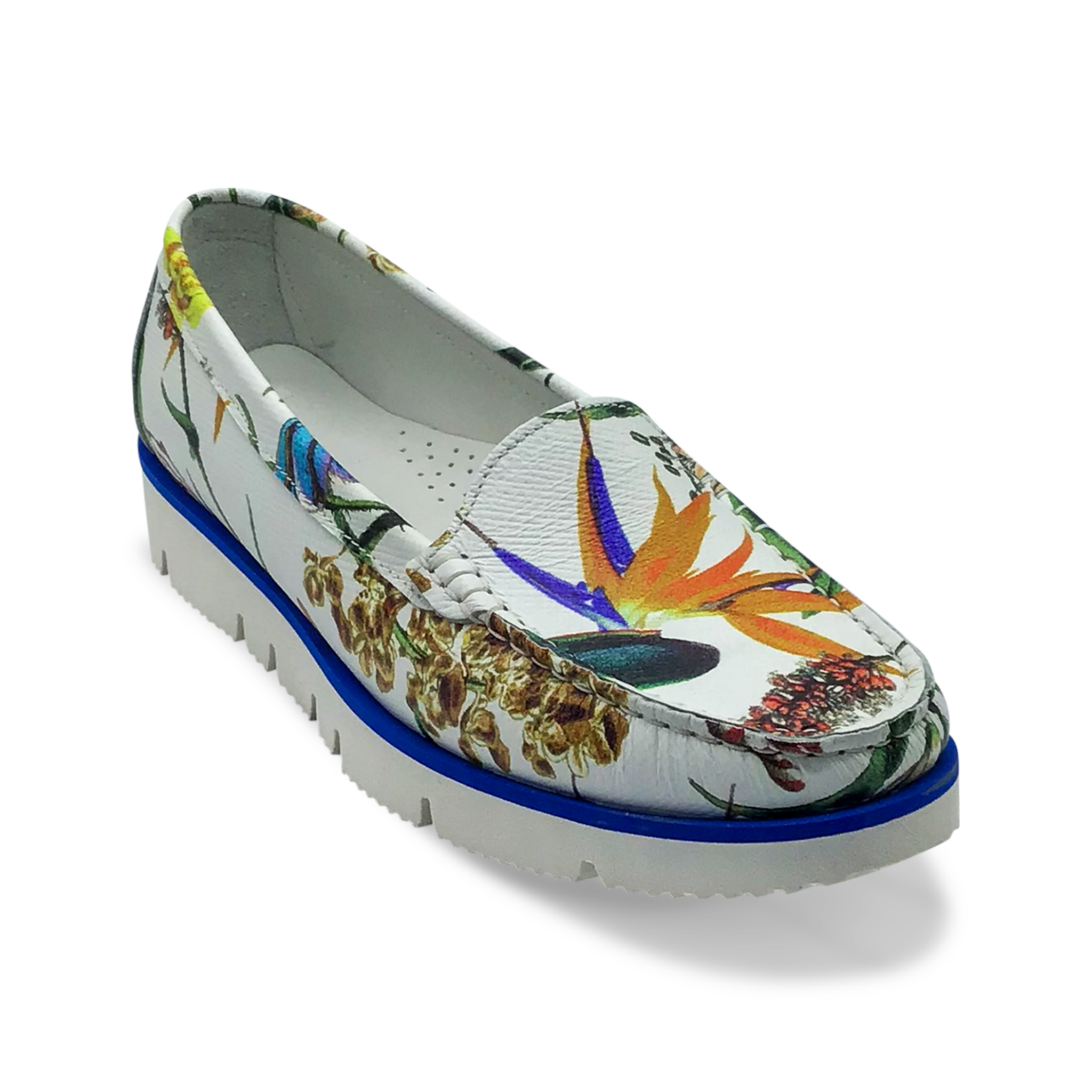 DI CHENZO Women's 1252 White Kyoto Leather Loafer