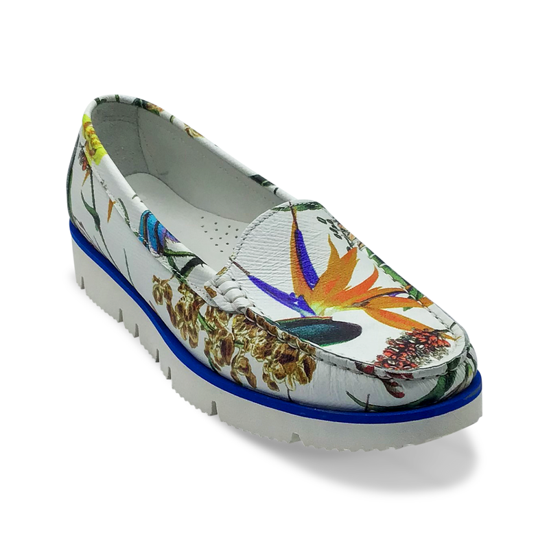 DI CHENZO Women's 1252 White Kyoto Leather Loafer