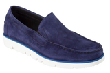 DI CHENZO Men's 4152 Blue Velour Leather Loafer