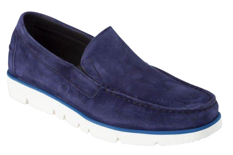 DI CHENZO Men's 4152 Blue Velour Leather Loafer
