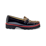 DI CHENZO Women's Layla 8810Q Black Patent Beige Leopard