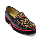 DI CHENZO Women's Layla 8810Q Black Patent Beige Leopard