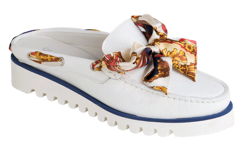 DI CHENZO Women's 958 White Leather Mule