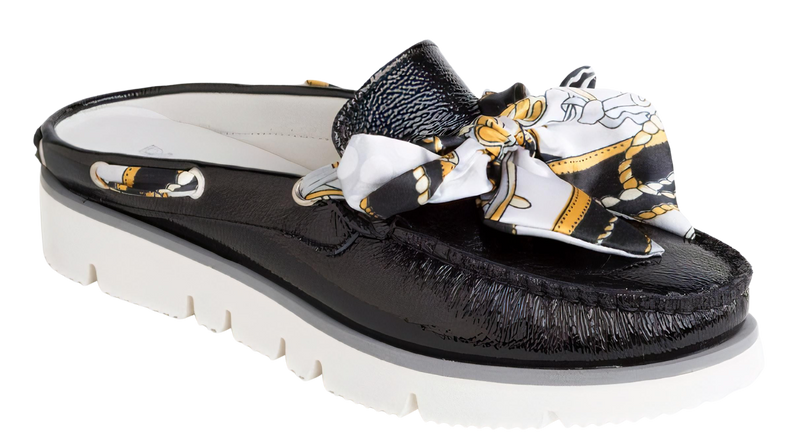 DI CHENZO Women's 958 Black Patent Leather Mule