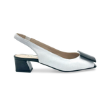 DI CHENZO Women's 9913 White Leather Black Combo