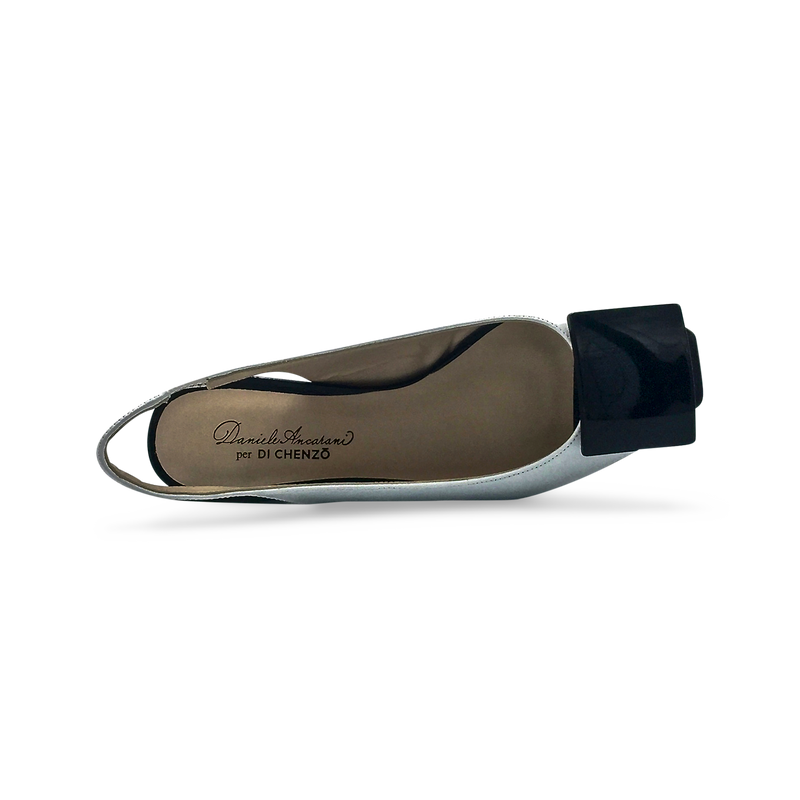 DI CHENZO Women's 9913 White Leather Black Combo