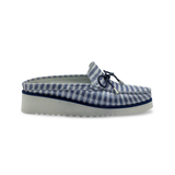 DI CHENZO Women's A-955 Blue Stripes Soft Metallic Leather