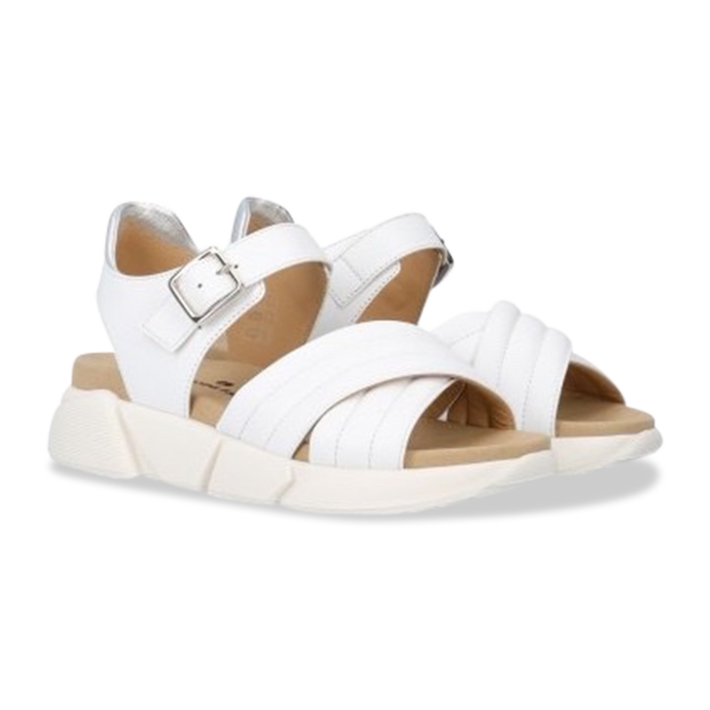 Giovanni Fabiani Women's Eden Smooth White Leather Sandal