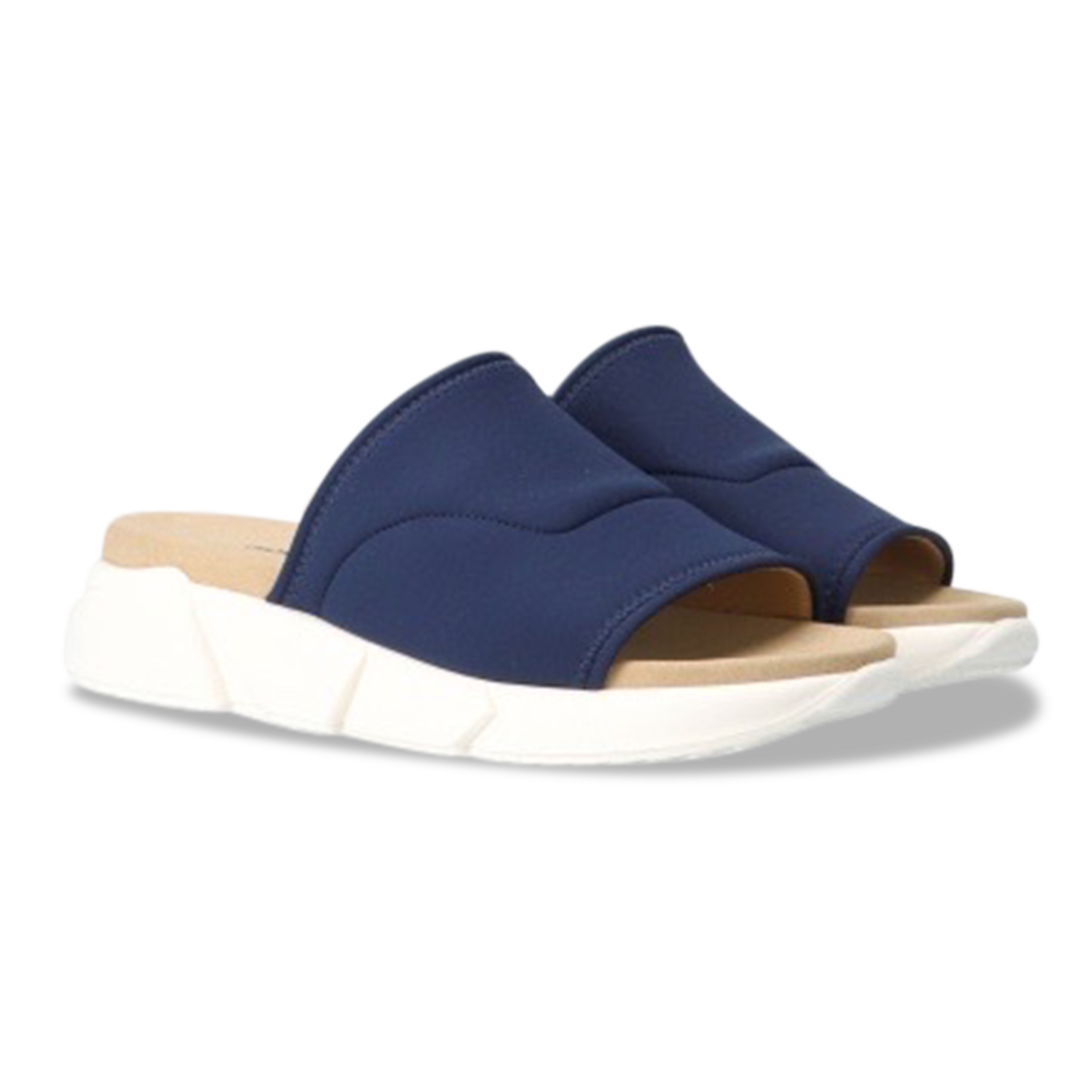 Giovanni Fabiani Women's Eva Blue Stretch Facric Mule Sandal Slide