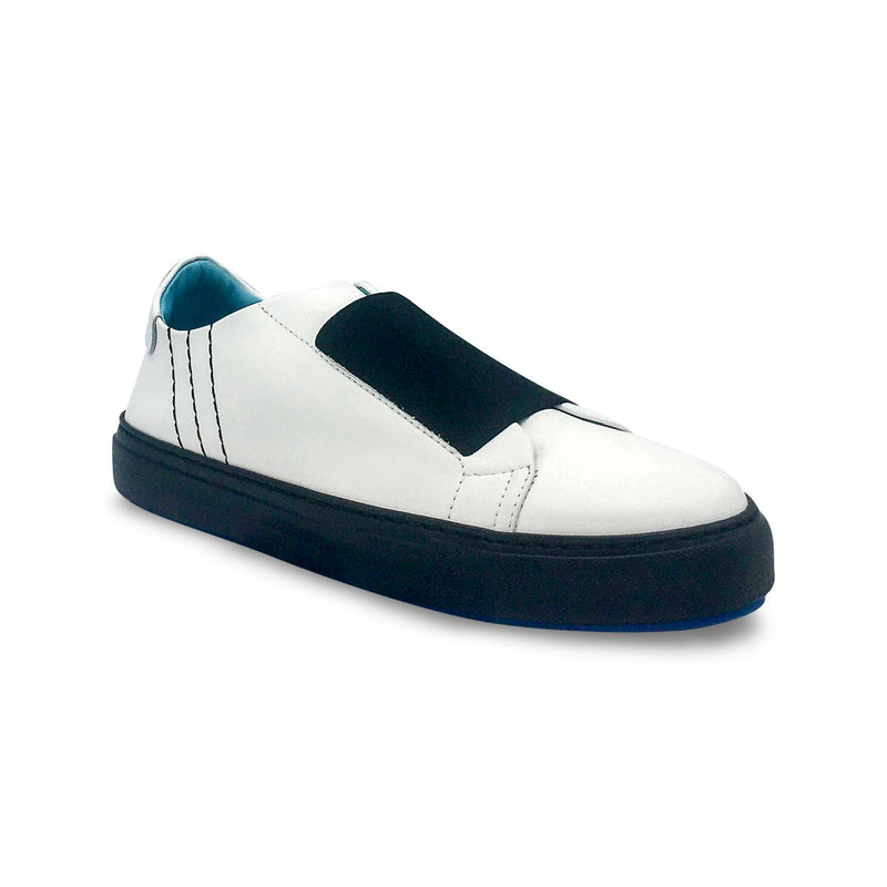 Fifty-12 Men's Baldovino K0002S95 White Leather with Black Elastic Shoe