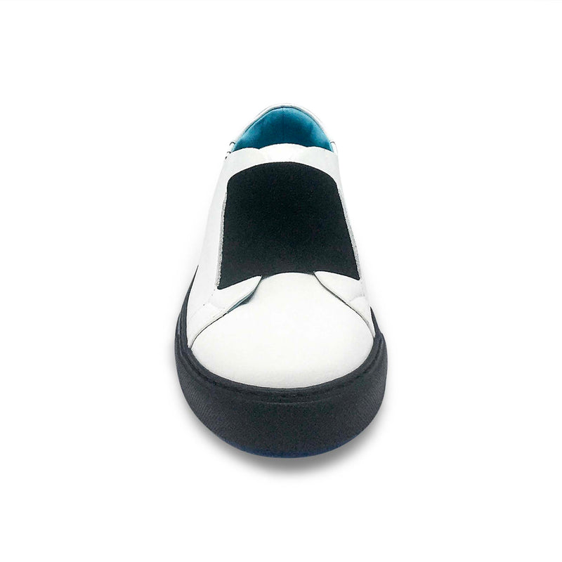 Fifty-12 Men's Baldovino K0002S95 White Leather with Black Elastic Shoe