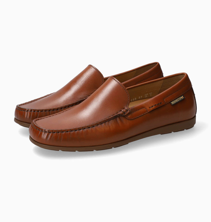 Mephisto Men's Algoras Brandy Toby 381111 Smooth Leather Loafer