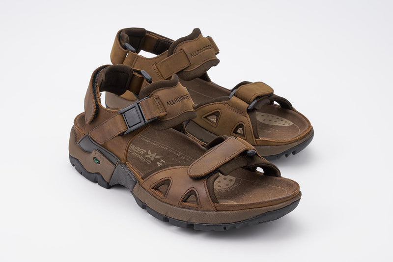Mephisto Allrounder Men's Alligator Brown Leather Sandal