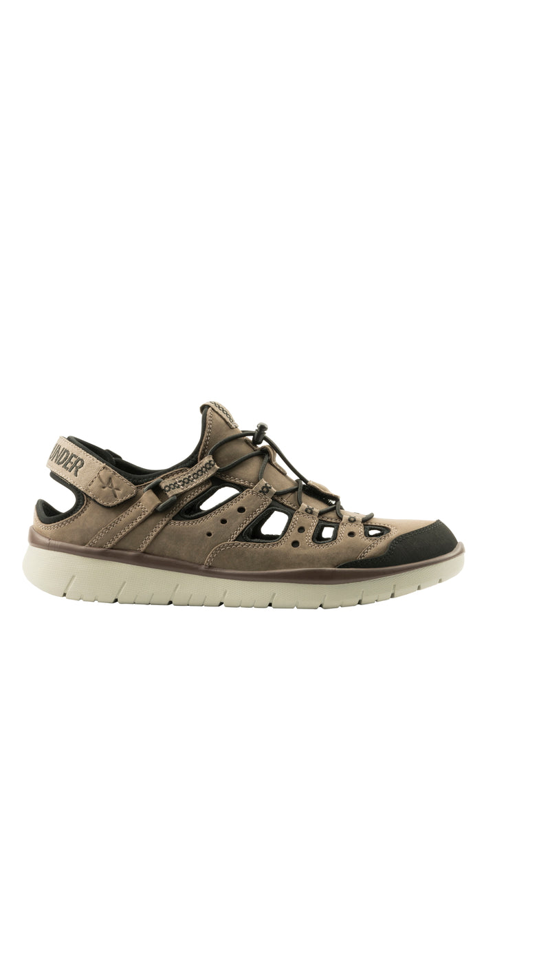 Mephisto Allrounder Men's Maroon Praline Nubuck Leather Sandal