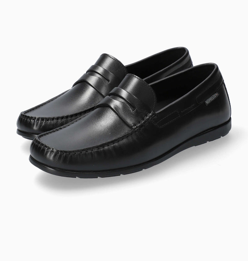 Mephisto Men's Alyon Black Smooth Leather Loafer