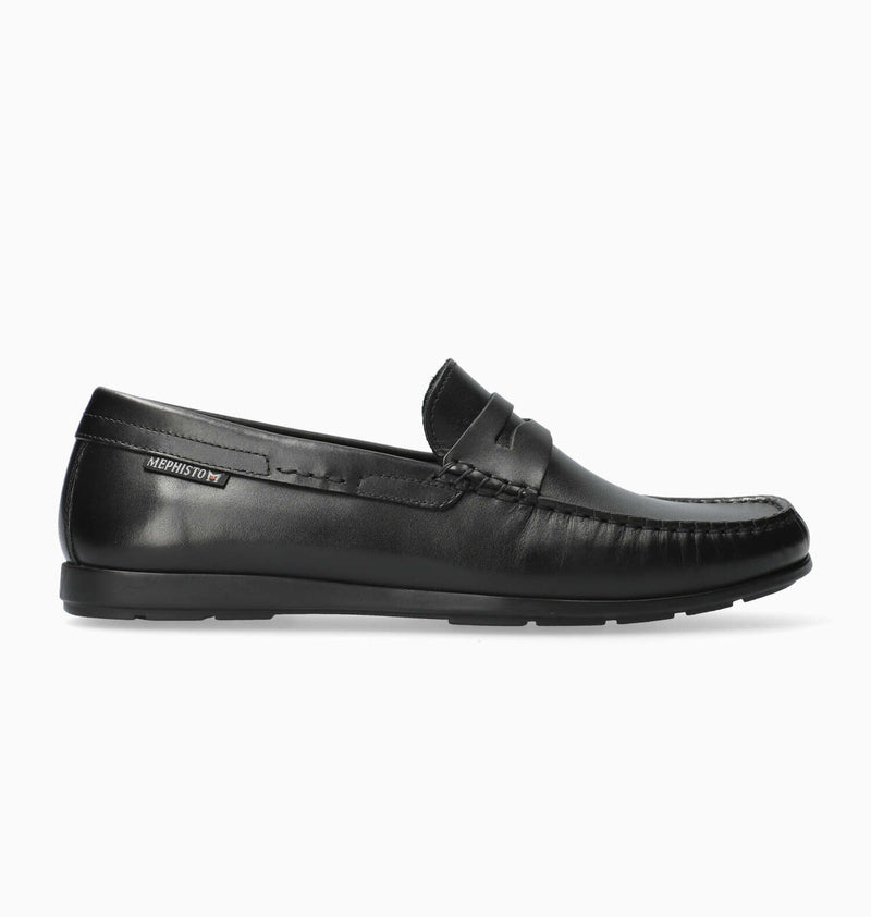 Mephisto Men's Alyon Black Smooth Leather Loafer