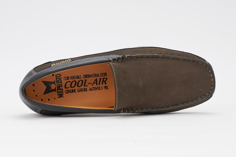 Mephisto Men's Baduard Dark Brown Nubuck and Black Calf Loafer