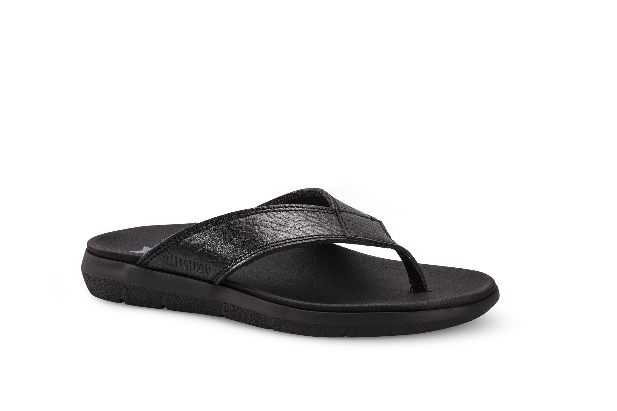 Mephisto Men's Charly Black Grain Leather Sandal