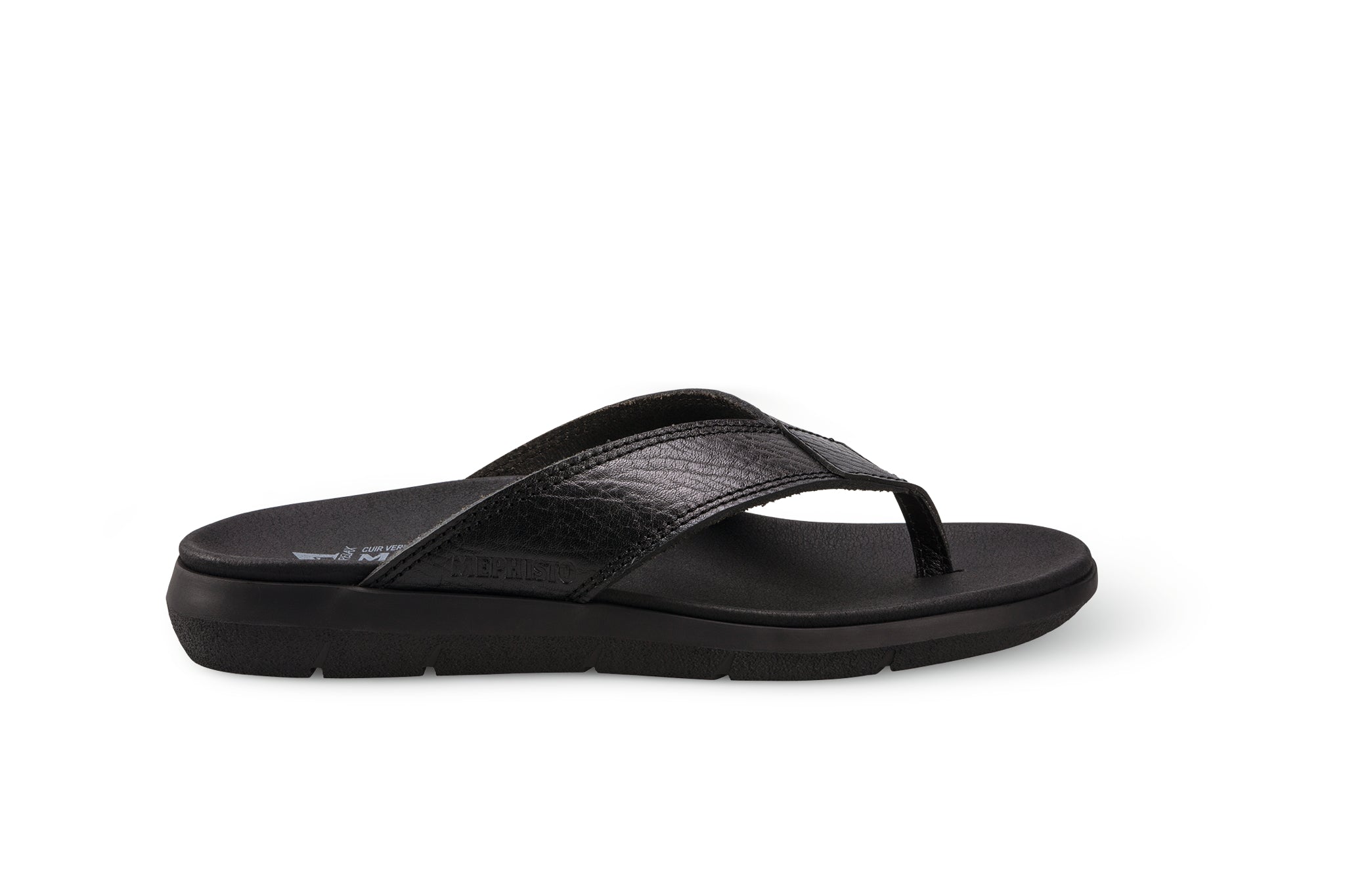 Mephisto Men's Charly Black Grain Leather Sandal
