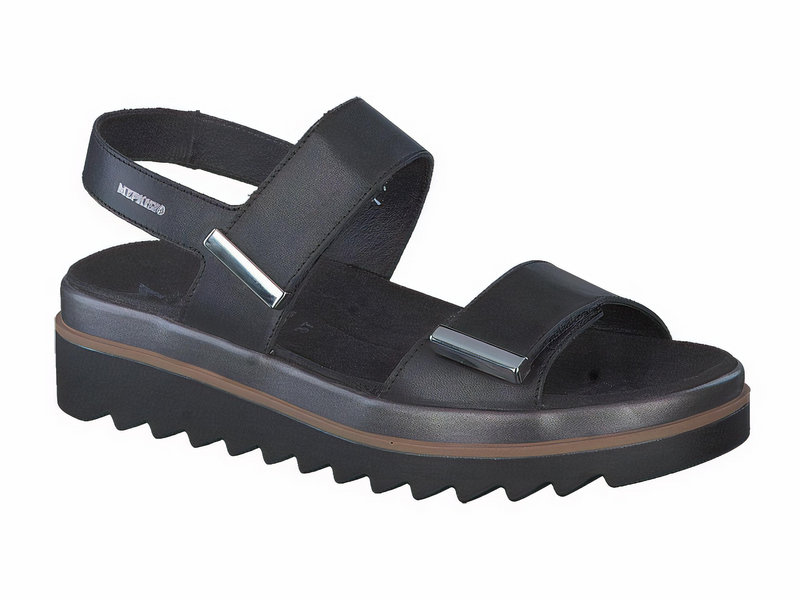 Mephisto Women's Dominica Black Soft Smooth Leather Sandal