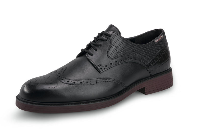 Mephisto Mobils Men's Fernand Black Smooth Leather Dress Shoe