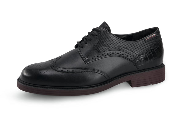 Mephisto Mobils Men's Fernand Black Smooth Leather Dress Shoe