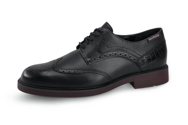 Mephisto Mobils Men's Fernand Black Smooth Leather Dress Shoe