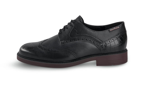 Mephisto Mobils Men's Fernand Black Smooth Leather Dress Shoe