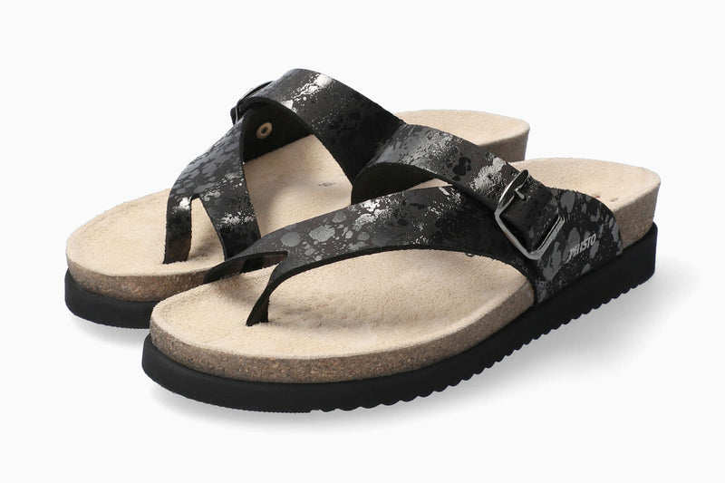 Mephisto Women's Helen Black Paint Leather Sandal