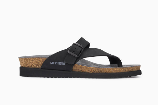 Mephisto Women's Helen Black Nubuck Sandal