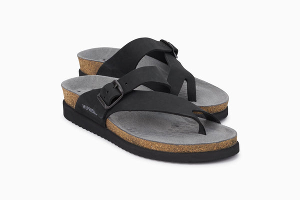Mephisto Women's Helen Black Nubuck Sandal