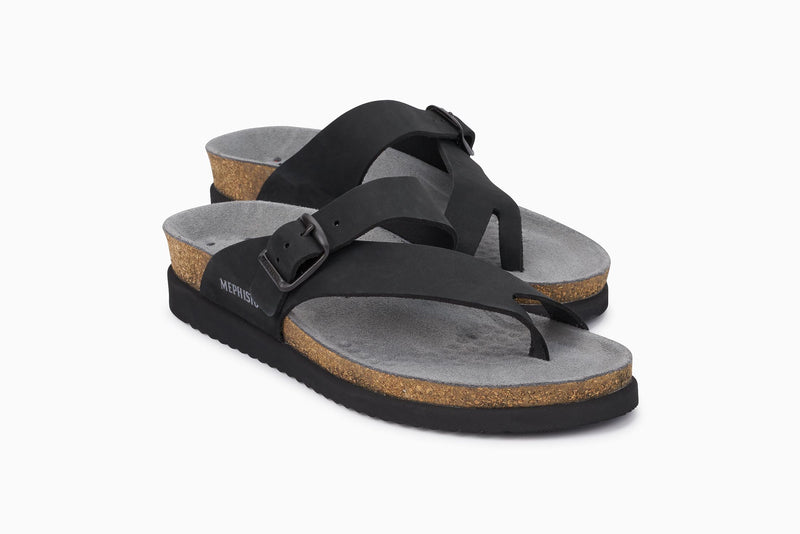 Mephisto Women's Helen Black Nubuck Sandal