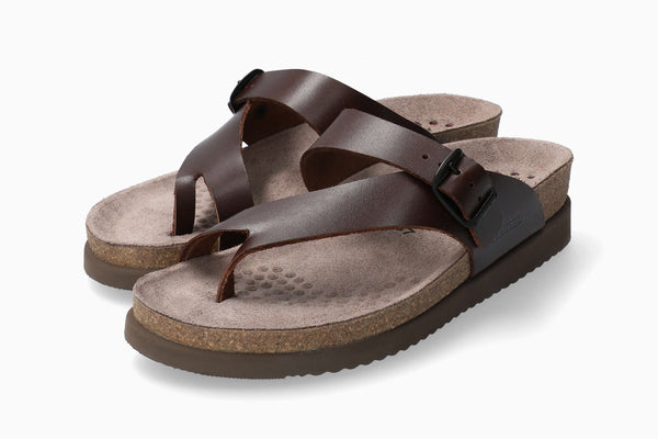 Mephisto Women's Helen Chestnut Brown Leather Sandal