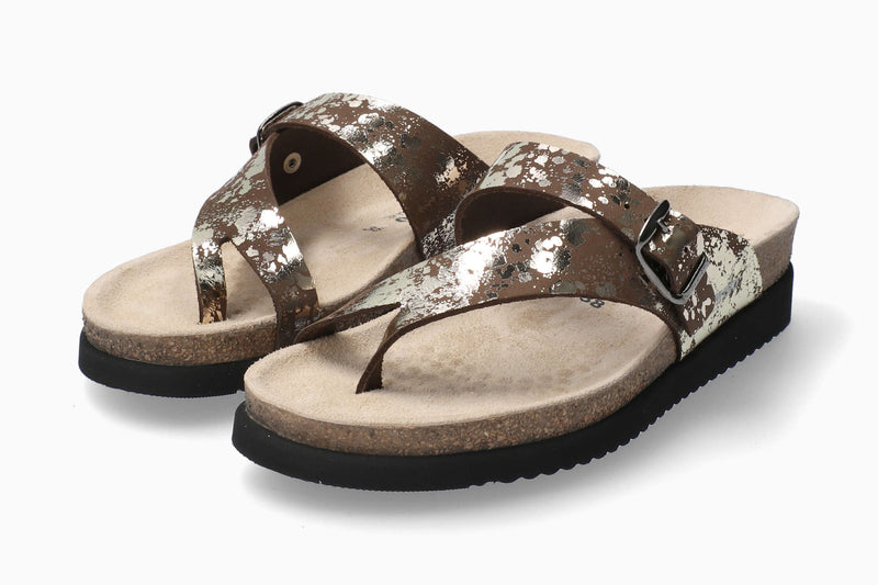 Mephisto Women's Helen Dark Brown Paint Leather Sandal