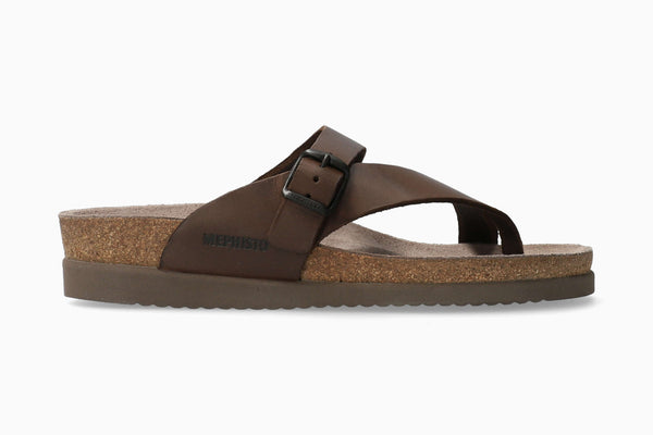 Mephisto Women's Helen Dark Brown Leather Sandal