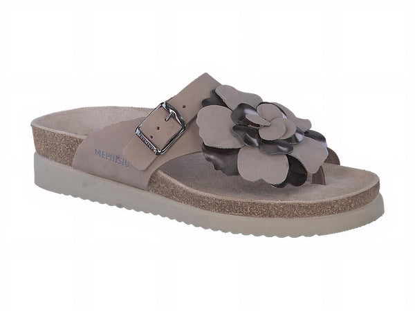 Mephisto Women's Helen Flower Light Taupe Nubuck Sandal