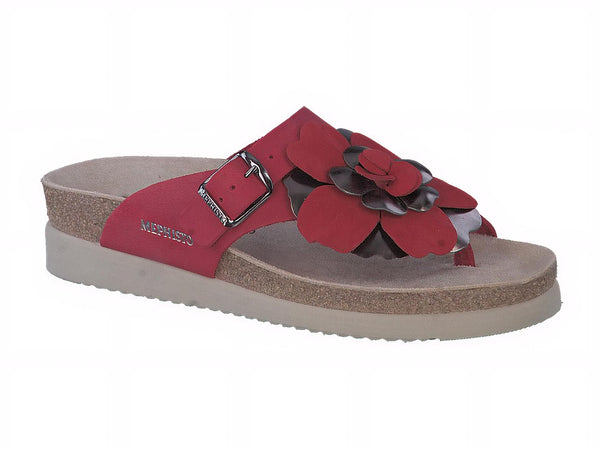 Mephisto Women's Helen Flower Red Nubuck Sandal