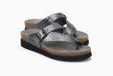 Mephisto Women's Helen Grey Metallic Leather Sandal