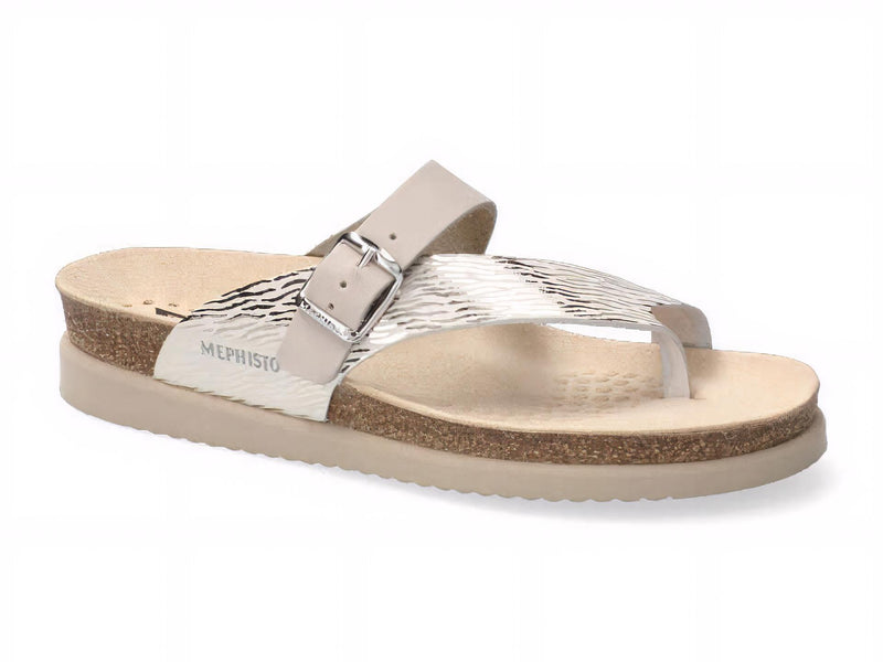Mephisto Women's Helen Mix Fog Metallic Leather Sandal