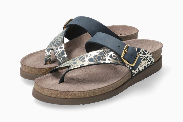 Mephisto Women's Helen Mix Navy Graphic Leather Sandal