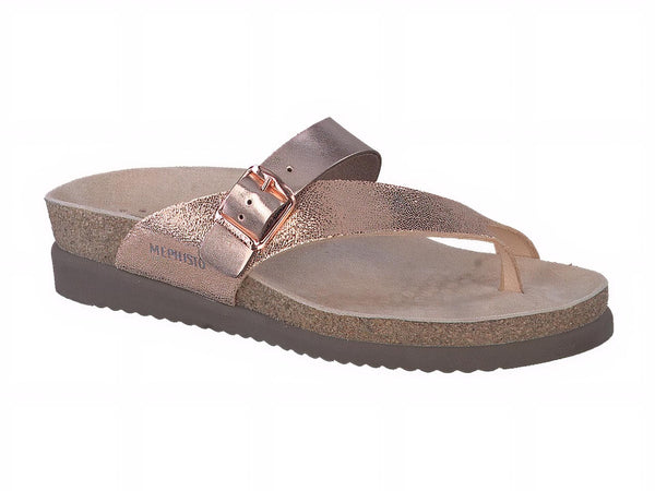 Mephisto Women's Helen Mix Nude Metallic Leather Sandal